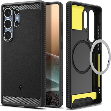 Spigen Rugged Armor MagFit for Galaxy S25 ULTRA case cover [MagSafe compatible] - Matte Black
