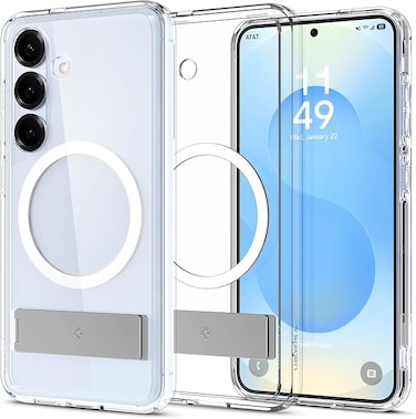 Spigen Ultra Hybrid S MagFit for Samsung Galaxy S25 PLUS case cover [MagSafe compatible] with Kickstand - Clear White