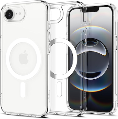 Spigen Ultra Hybrid MagFit designed for iPhone 17e (2026) / iPhone 16E case cover [MagSafe compatible] (2025) - Clear White