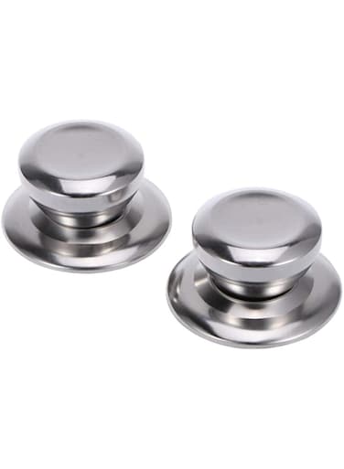 NALACAL 2Pcs Stainless Steel Pot Knobs Replacement Pot Lid Universal Lid Knob Anti-scalding Cookware Lid Pot Handle for Home Kitchen