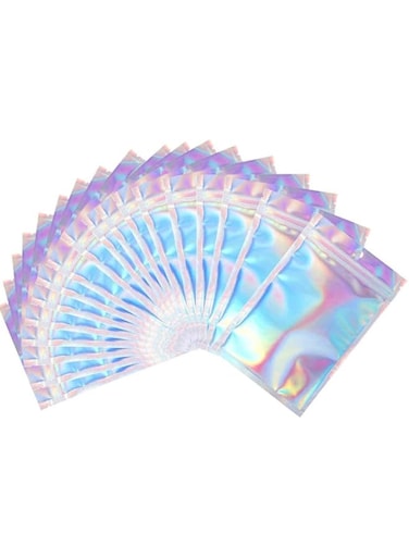 DELFINO Zip Lock Bags, 200 Pcs Resealable Mylar Bags, Aluminum Foil Bags Double-Sided Metallic Foil Flat Ziplock Food Storage Bags, Valve Zipper Pouches for Candy Cookies