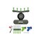 Floating Target Shooting Game Set, 5 Digital Targets, LED, USB Charging, Score Display &ndash; Green/Black