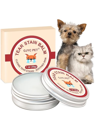 Hkpetie Pets Eyes Natural Tear Stain Removal Cream, Plant-Based Organic Formula Eyes Wipes Cream for Dogs and Cats, Relieve Eyes Discharge, Eye Mucus