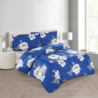 STARGOLD Microfiber Solid 4 Pieces Comforter Set Fitted Sheet, Pillowsham, Comforter 170X230 CM King Size Mattress SG-CP2016