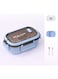 YAH Healthy Life Bento Lunch Box with Sauce Box - Leak-Proof, BPA-Free, 2 Stackable Layers, 6 Compartments, Includes Cutlery &amp; Carry Handle, Microwave &amp; Dishwasher Safe