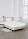 Linen Single Plain Fitted Elastic Bedsheet with 1 Pillow Case 90 x 190 Cm (White)