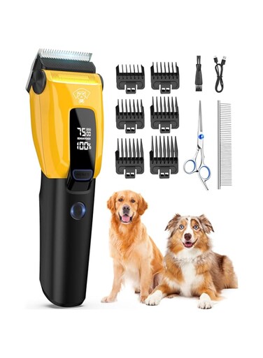Beedove Dog Clippers for Grooming for Thick Heavy Coats/Low Noise Rechargeable Cordless Pet Shaver with 3-speed/Stainless Steel Blade/Waterproof Dog Shaver for Dogs Pets and Animals (Sliver)