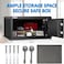 Rubik Hotel Safe Box, Digital Steel Security Safe with Keys, Hotel Style Wide and Low Profile Locker, RB-2042VVD (Size 42x20x37cm) Black