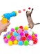 BooTaa Pet Toys - Interactive Cat Toy Set, 80pcs Glitter Pom-Poms Cat Balls with 1 Launcher Safe for Fetch &amp; Training