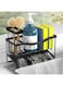 Sink Caddy Sponge Holder for Kitchen Sink with Brush Holder and Stainless Steel Self Drain Tray, Rustproof Kitchen Sink Organizer for Sponge, Soap Dispenser Storage Kitchen Accessories