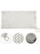 DUIJINYU Cast Iron Cleaning Scrubber-Stainless Steel Chainmail for Pans, Skillets, Waffle Irons, Dutch Ovens, and Glassware - 8"x6" Size, Pre-Seasoned Cookware Safe, 1 Pack