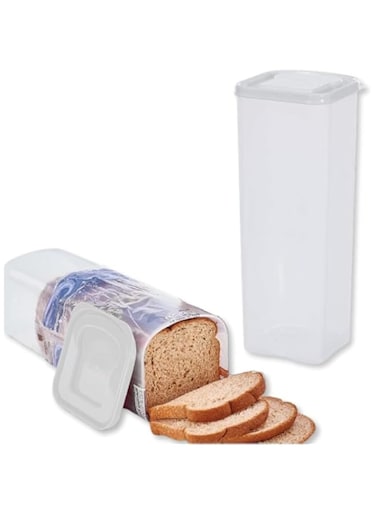 Bread Buddy Dispenser Box, Toast Box Bread Container Plastic Bread Box Airtight Bread Box with Lid White Lid, Pack of 2