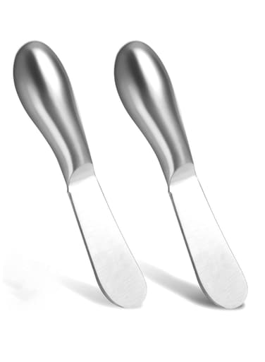 Steel Butter and Cheese Spreaders, Set of 2, Ergonomic Handle