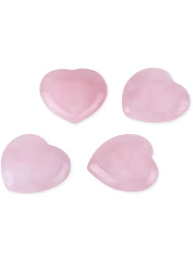 Walfront 4pcs Rose Quartz Crystal Carved Heart Shaped Healing Love Stone Worry Palm Stone