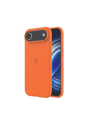 Mobcos iPhone 17 Air Orange Elite Logo Premium Silicone Magnetic Wireless Charging Case for iPhone   Silky Soft Touch   Military-Grade Shockproof Protection   Strong Magnetic Compatibility   Luxury Slim Cover