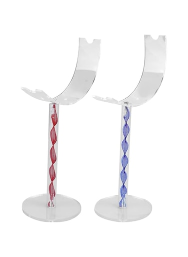 2PCS Moon Shaped Display Stand, Clear Display Stand, Jewelry Display Stand, Adjustable Acrylic Sandals Shoe Display Stand, Clear Shoe Rack, Storage Shoe Organizer Holder Organization Space Saver