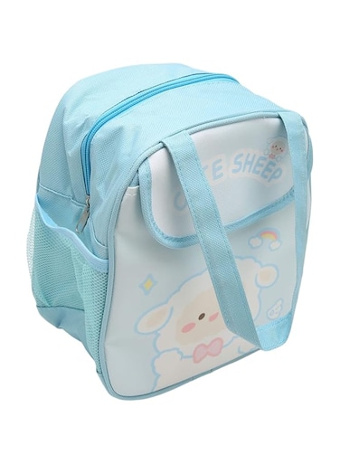 LJCM Insulated Lunch Bag, Large Capacity Thicken Kawaii Lunch Box Aluminum Foil Keep Warm for Girls for Office (Blue Sheep)