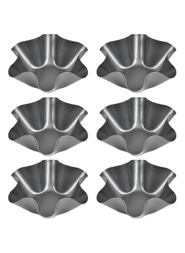 Metoo 6 Packs Salad bowl, non-stick flower-shaped baking bowl, 6-inch thickened non-stick carbon steel multigrain tortilla baking mold baking pan for baking