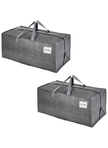 VENO 2 Pack Moving Bags w/Backpack Straps, Moving Boxes &amp; Storage Bins Alternative, Packing Supplies, Camping Accessories Totes for Storage, Dorm Room Essentials Storage Bags (Gray, 2 Pack)