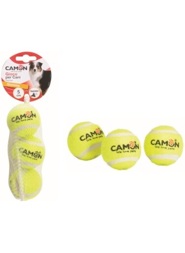 Camon Tennis Ball with Sound 2-Pieces, 7.5 cm Diameter, Yellow