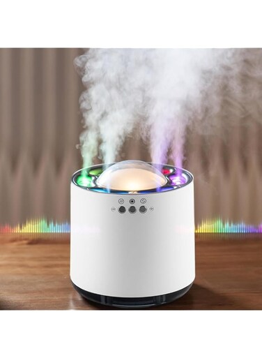 HOUMT Humidifiers Dynamic Sound Pickup Cool Mist Humidifier,Ultrasonic Humidifier for Large Rooms Bedroom Offices Baby Humidifier with Ambient Light, 6 Spray Ports, Multiple Spray Modes