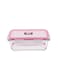Glass Storage 1000ml with Pink Silicone Lid Clear 21x16x7cm