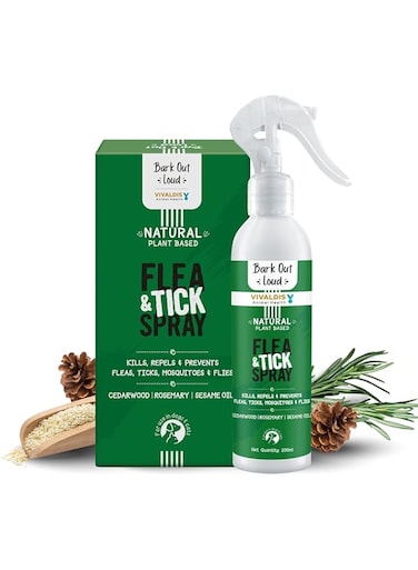 Bark Out Loud by Vivaldis - Natural Tick &amp; Flea Spray for Dogs and Cats, Gentle on Skin, ensures Healthy Coat in Dogs &amp; Cats 200ml