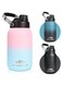INSMEER Insulated Water Bottle with Clean Brush-1.8L,18/8 Stainless Steel Wide Mouth Flask Sweat-Proof Bpa-Free Metal Vacuum Insulated Flask (Pink)
