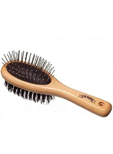 Camon Double Wooden Brush,Large, Double-sided brush, Double Sided Wooden Dog Brushes, Grooming Messaging &amp; Cleaning Soft Pet Hair Brush, Hair Brush for Dog, Long or Short Haired, Large Grooming Brush