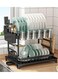 Dish Drying Rack, 2 Tier Dish Rack, Dish Strainers for Kitchen Counter, Dish Drainer, Dish Rack with Drainboard, Large Dish Drying Rack, Collapsible Dish Rack and Drainboard Set