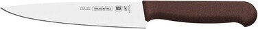 Professional 8-Inch Meat Knife with Stainless Steel Blade and Brown Polypropylene Handle