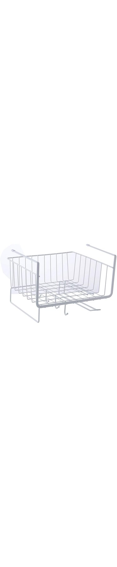 Showay Choice Under Shelf Basket, Under Shelf Wire Basket With Hook Stable Under Cabinet Storage Basket For Kitchen Office Pantry Bathroom (White, 1 Pcs)