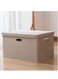 Foldable Fabric Box With Removable Lids And Handles Washable Storage Containers Beige 58*40*35cm