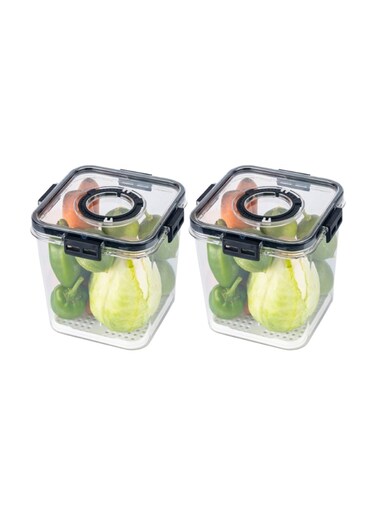 Air Tight Containers Kitchen Containers Set Kitchen Storage Set (Pack of 2) Transparent