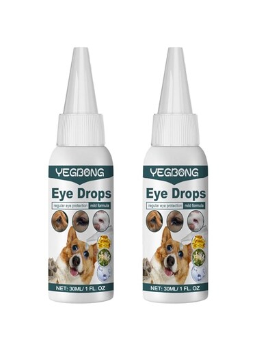 Azonee Dog Eye Drops, Eye Drops for Dogs and Cats, Veterinarian Recommended Treatment for Dog Eye Infections, Dog Tear Stain Cleaner, Soothes Eye Irritation, Pet Tear Stain Cleaner (2Pcs)