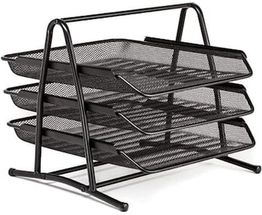 AL ARQAM 3 Layer A4 Metal tray Office Desk Organiser Paper office Mesh Document Basket File Paper Tray