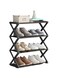 4 Tier Shoe Rack, Detachable Shoe Storage Organizer, Large Capacity Stable Structure Shoe Shelf for Closet, Entryway, Bedroom, Small Spaces, Free Standing Modern Shoe Holder (Black)