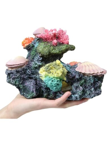SYOSI Artificial Coral, Aquarium Fish Tank Decoration Fish Tank Plant Decor Aquarium Water Plant Beautiful Coral Aquarium Decorations Underwater Resin Plant for Home (Colorful)