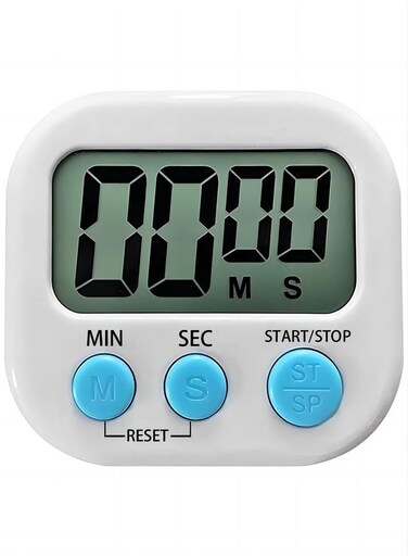 Kitchen Timer for Cooking Big Digits Loud Alarm Magnetic Backing Stand Cooking Timers for Baking White