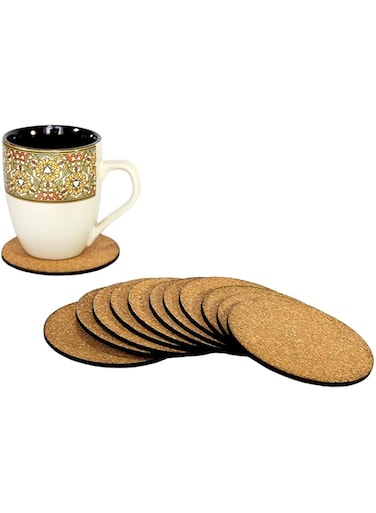 KLEO - Cork Coasters Set (Set of 12) - Long Lasting, Heat Resist, Absorbs Spilled Liquid, Non Slippery and Scratch Free