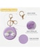 MOBCOS Mini Pouch Keychain &ndash; Cute Round Zipper Coin Purse &amp; Multipurpose Mini Storage Bag with Keyring for Coins, Cash, Keys and Small Essentials   Purple Rainbow