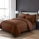 MAXQON 6-Piece Duvet Cover Set &ndash;Queen Size, Includes 1 Duvet Cover(220x240cm), 1 Fitted Sheet(150x200+30cm) 4 Pillowcases(53x75cm), Color Brown