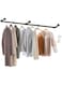 ARCHAEOPTERYX Clothes Rack Wall Mounted, Industrial Pipe Garment Rack Detachable Adjustable 180 CM Long, Heavy Duty Iron Garment Bar with 3 S-Shaped Hooks