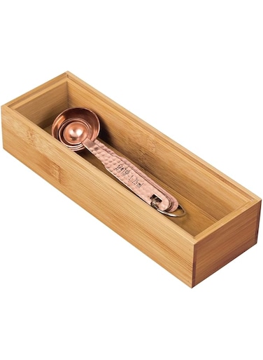 INTERDESIGN iDesign 41840 Bamboo Stackable Box 3&rdquo; x 9&rdquo; x 2&rdquo; Formbu Drawer Organizer - 3" x 9" x 2", 3" x 9