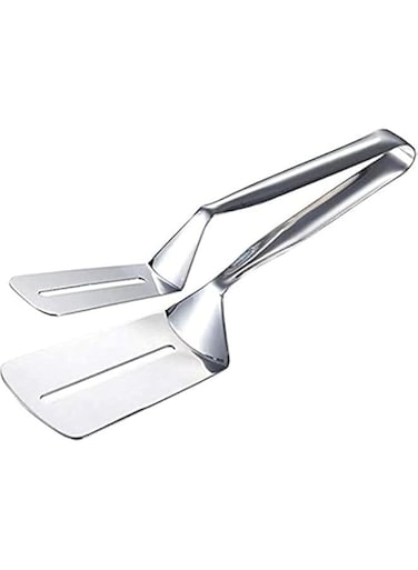 Multifunctional Stainless Steel Food Flipping Spatula Tongs Clip For Beefsteak Bread Hamburger Bbq Meats Pizza Pies Bread Fish Turner Kitchen Shovel Multicolored