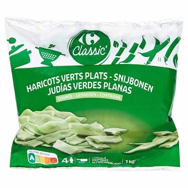 Carrefour Extra Frozen Flat Green Beans, 1kg