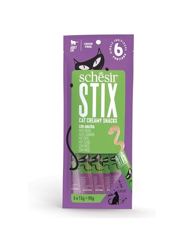 Schesir Stix Creamy Duck Cat Treats 6x15g