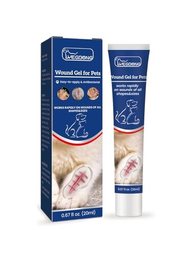 JCD Dog Wound Care Gel - Wound Gel Liquid-Bandage for Pets - Healing Aid and Skin Repair, Clean Wounds, Relieve Dog Skin Allergies - Treatment Wound Healing-Gel for Dermatiti Natural