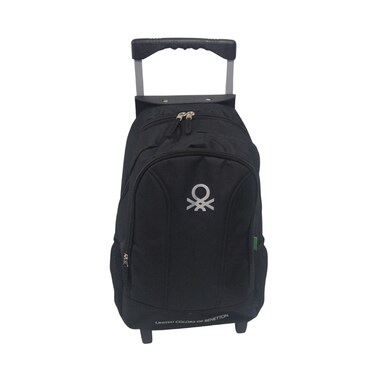 Benetton School Trolley Bag 19 Inch Black Polyester Set of 01