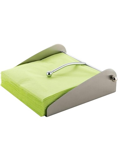 Axentia Napkin Holder, Stainless Steel, Silver, ca. 17,5 x 6 x 17,5 cm